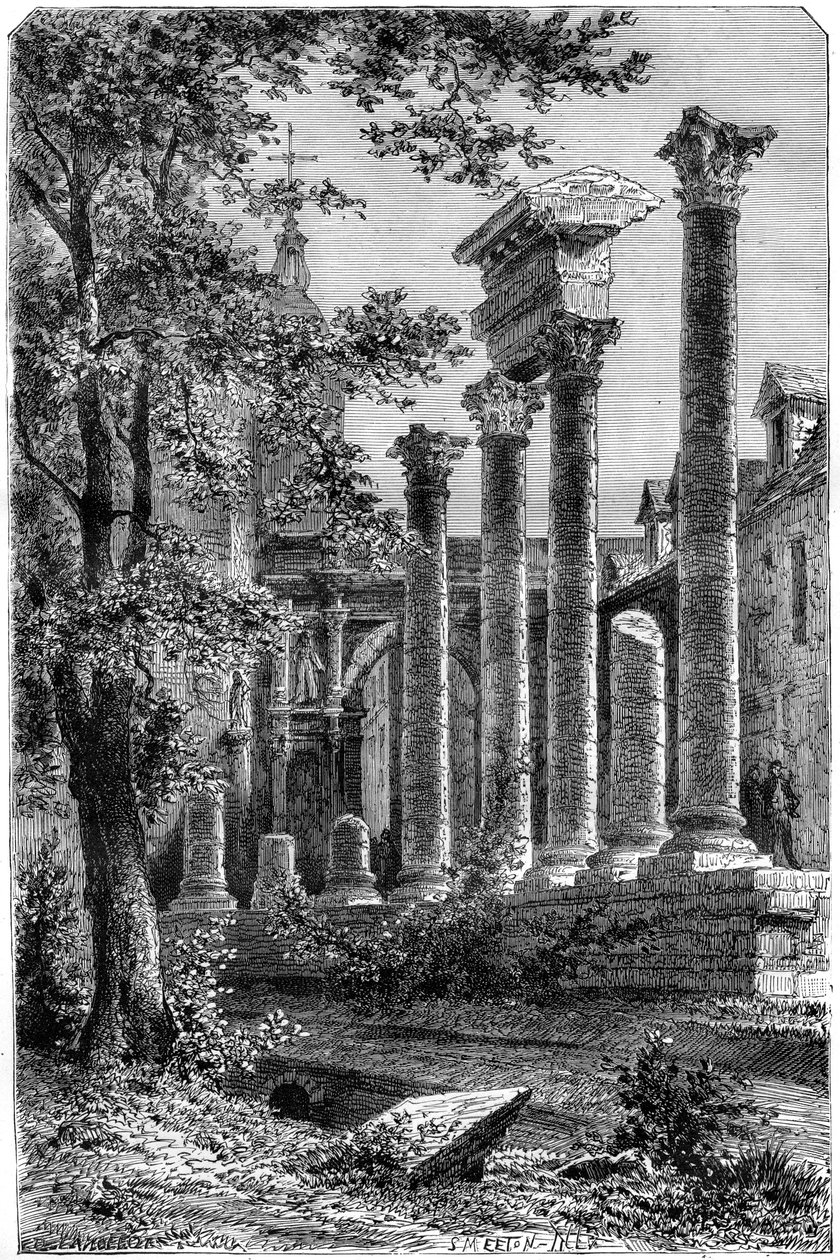 1882-1884, फ्रांस के बेसनकॉन में एक रोमन थिएटर के अवशेष। द्वारा Smeeton