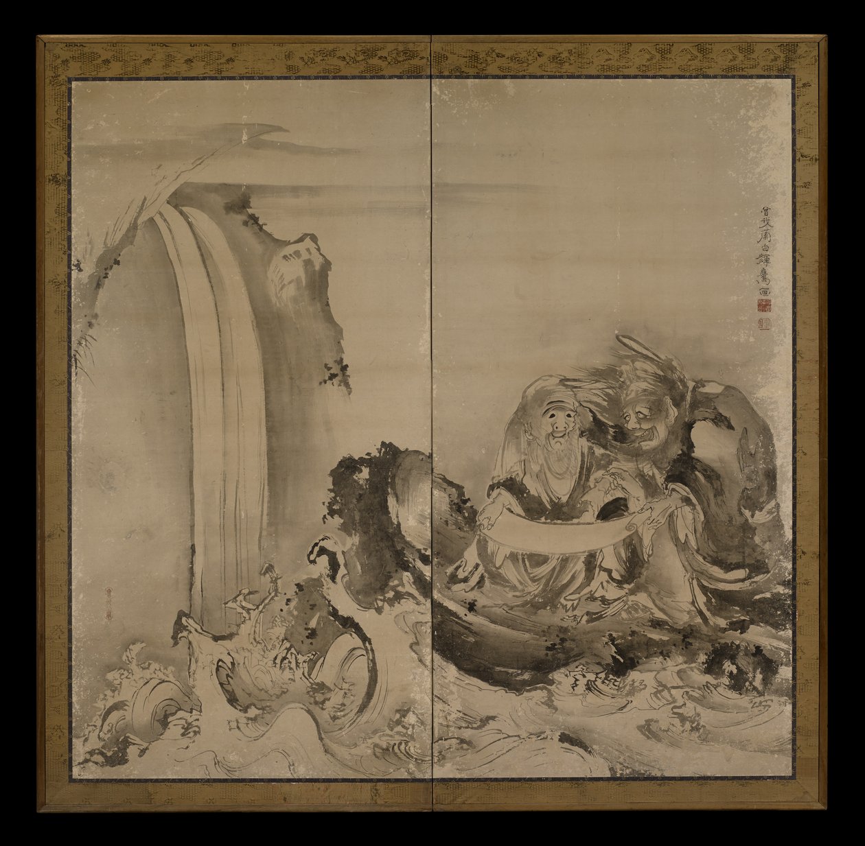 दो आंकड़े, 1770s (कागज पर स्याही) द्वारा सोगा शोखू
