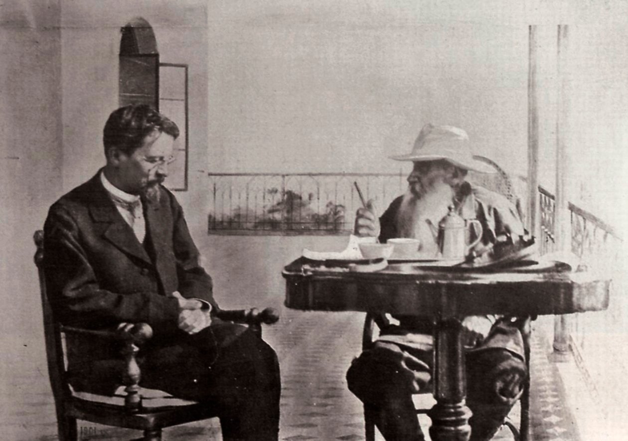 लियो टॉल्स्टॉय और एंटोन चेखव, रूसी लेखक, 1902 द्वारा सोफिया एंड्रीवाना टॉल्स्टया