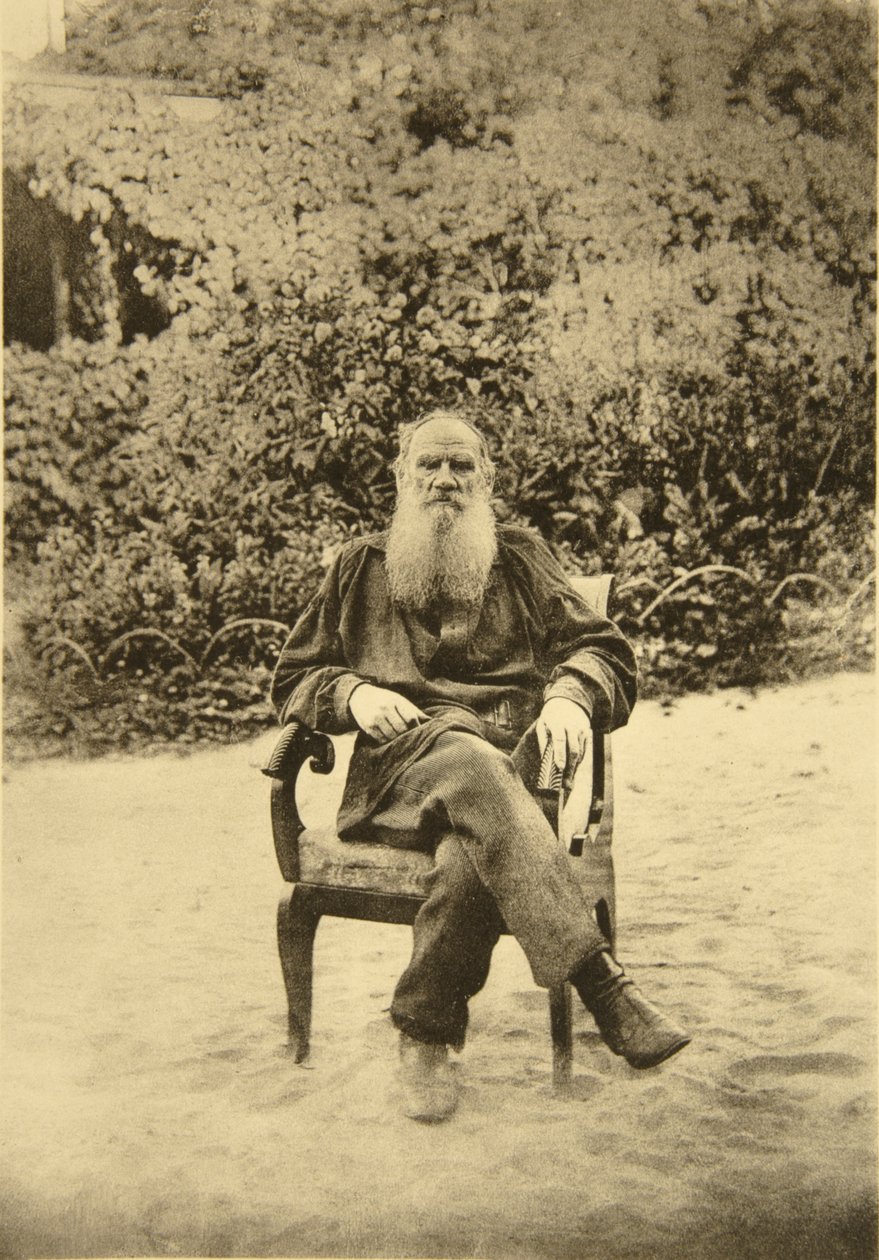 रूसी लेखक लियो टॉल्स्टॉय, यास्नाया पोलीना, तुला के पास, रूस, 1890 के दशक में द्वारा सोफिया एंड्रीवाना टॉल्स्टया