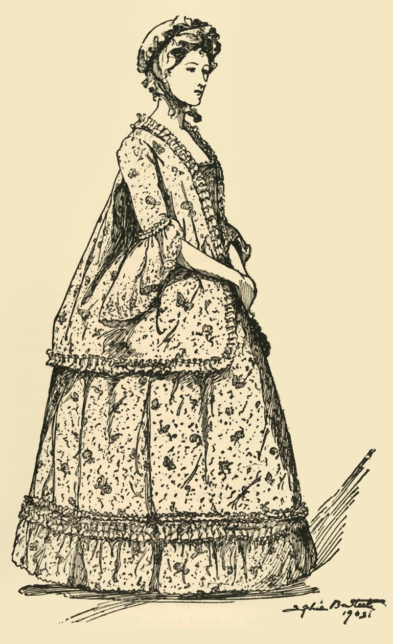 पेटीकोट, c1750-1800, 1903, 1937 के दौरान पहने गए एक छोटे वत्तू की तस्वीर। द्वारा सोफी बी। स्टील