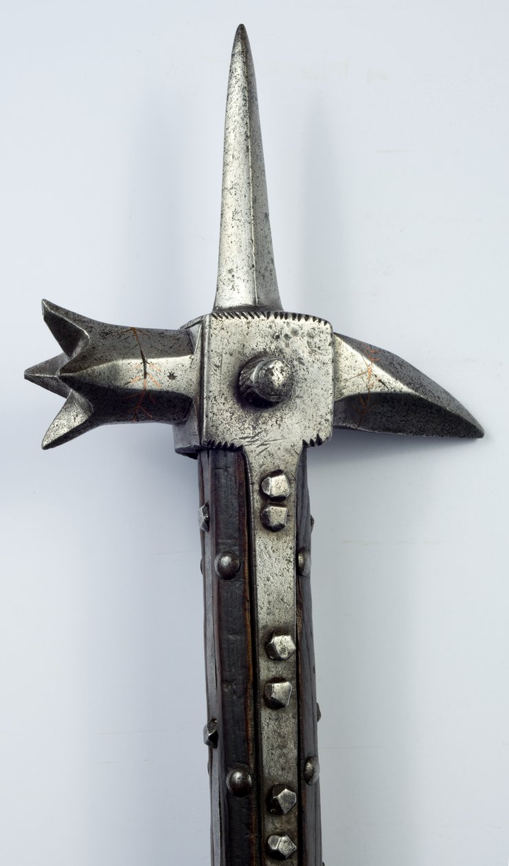 फुट कॉम्बैट के लिए वारहैमर, c.1440 (तांबा जड़े के साथ लोहा और लकड़ी) द्वारा दक्षिणी यूरोपीय