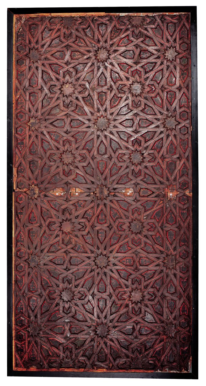 एक Mudejar ज्यामितीय छत, दक्षिणी स्पेन, शायद सेविले (चित्रित लकड़ी) द्वारा स्पेनिश स्कूल