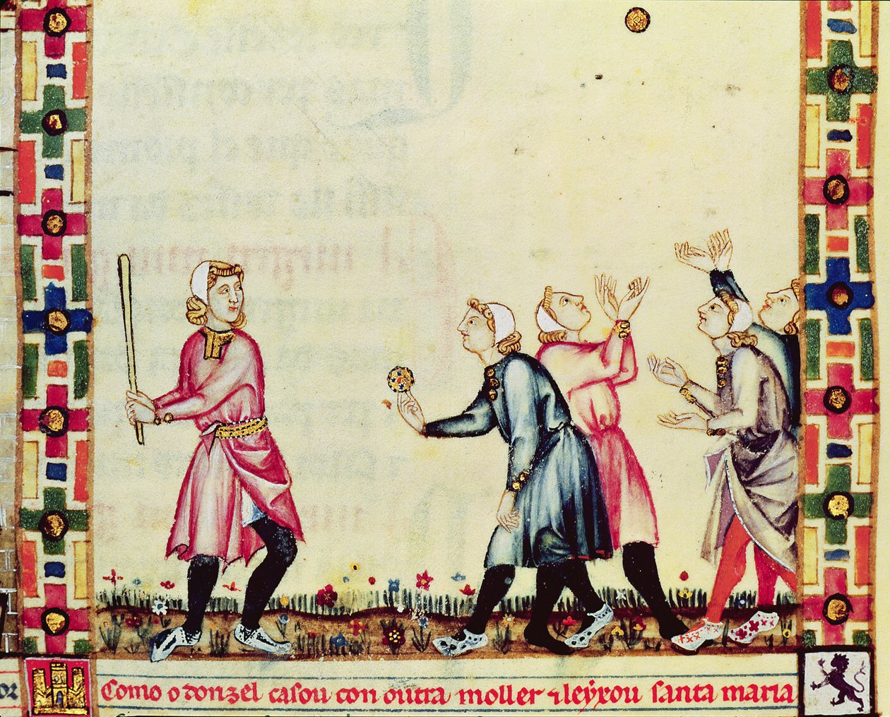 Fol.61v खुली हवा में पेलोटा का खेल, अल्फोंसो एक्स (1221-84) के निर्देशन में बनाई गई पांडुलिपि से, द वाइज, कास्टाइल और लियोन का राजा द्वारा स्पेनिश स्कूल