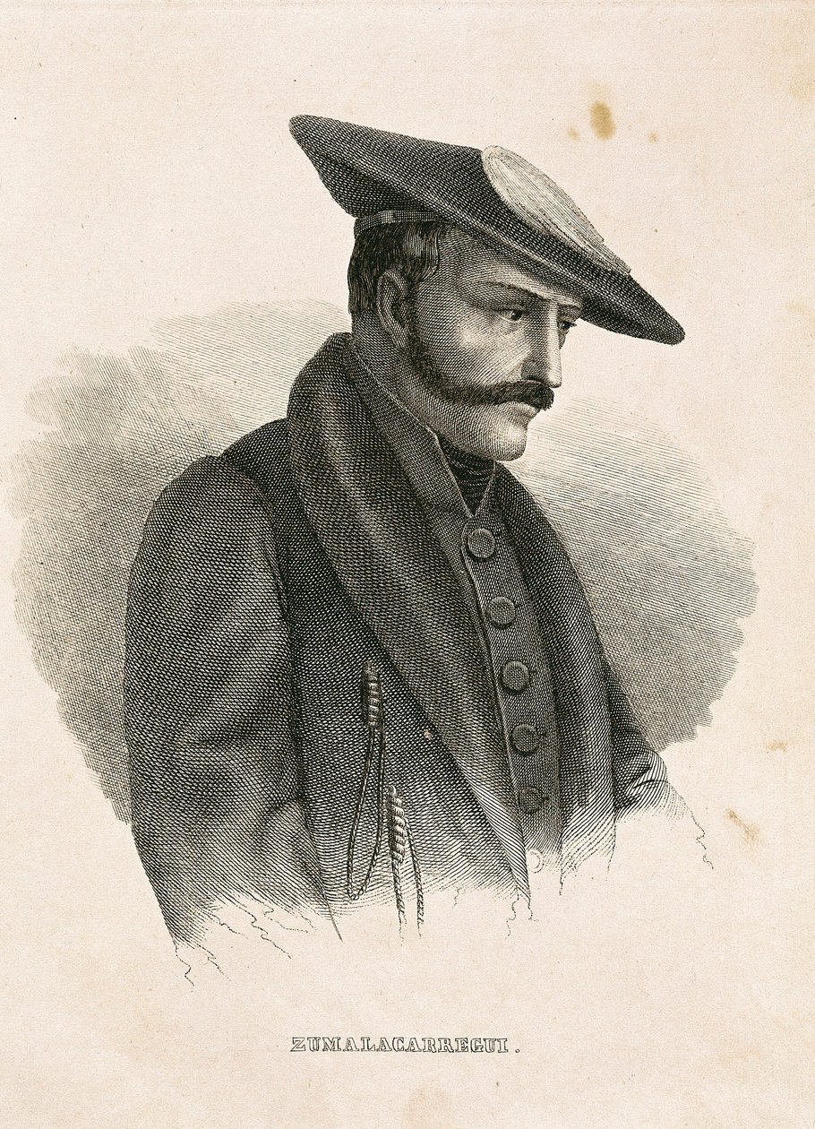 टॉमस ZUMALACARREGUI (1788-1835) का पोर्ट्रेट, स्पेनिश अभियान या स्वतंत्रता संग्राम और प्रथम कारलिस्ट युद्ध (उत्कीर्णन) का चरित्र द्वारा स्पेनिश स्कूल