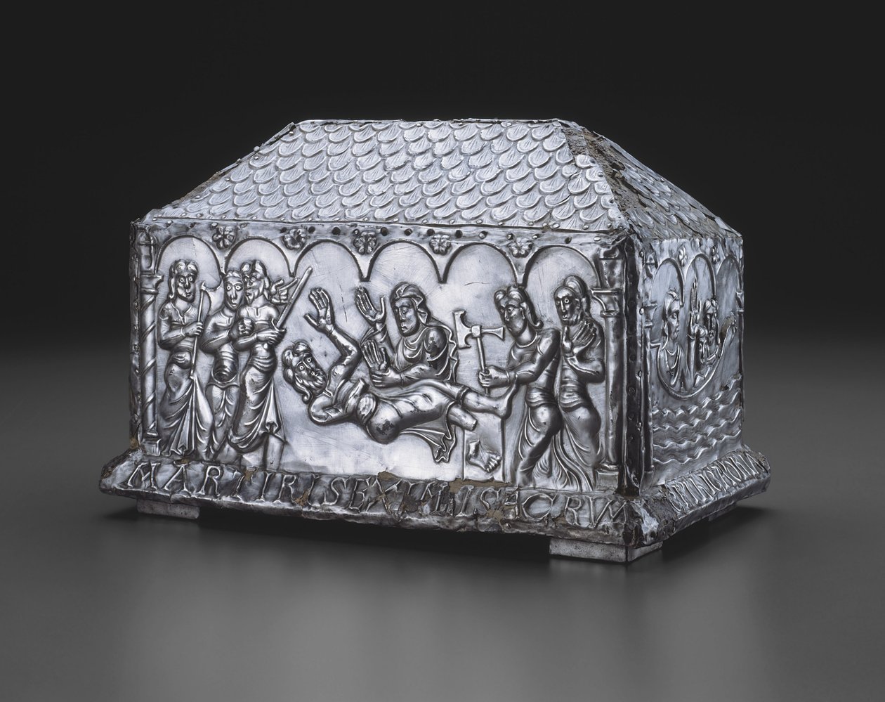 संत एड्रियन और नतालिया की सहायक गद्दी, c.1150 (सिल्वर और ओक कोर) द्वारा स्पेनिश स्कूल