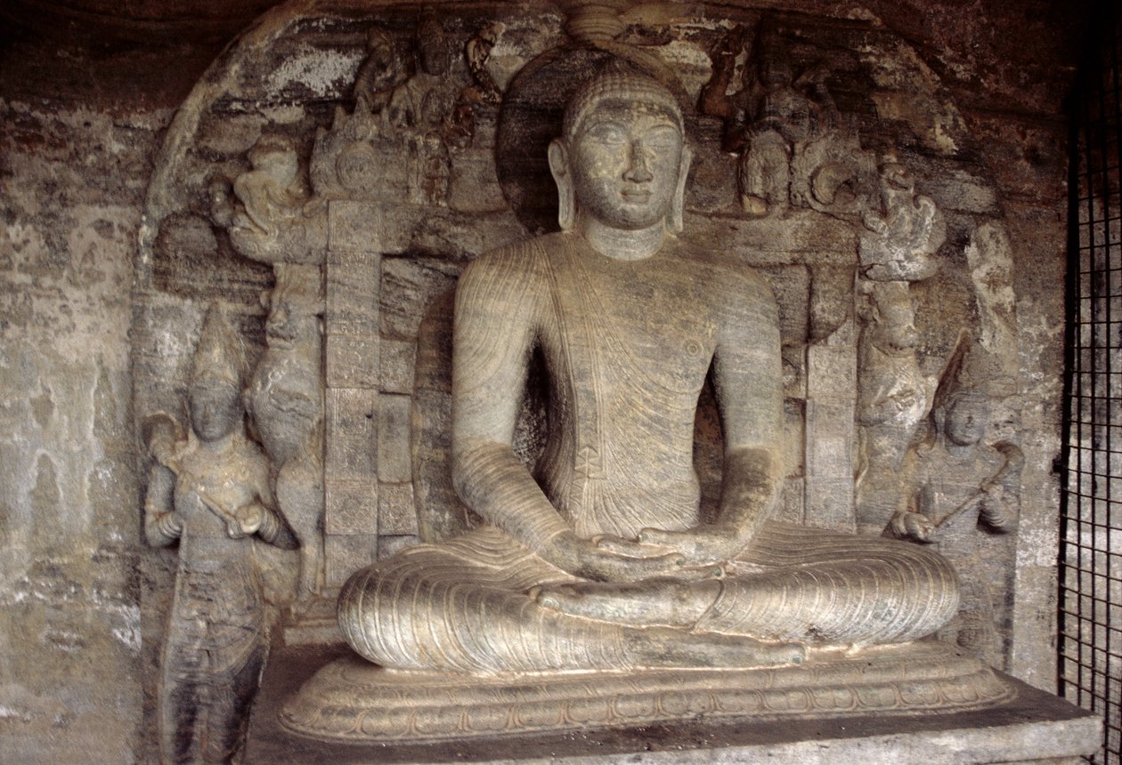 बैठे बुद्ध, विजधारा गुफा, गल विहार (ग्रेनाइट) द्वारा श्री लंका