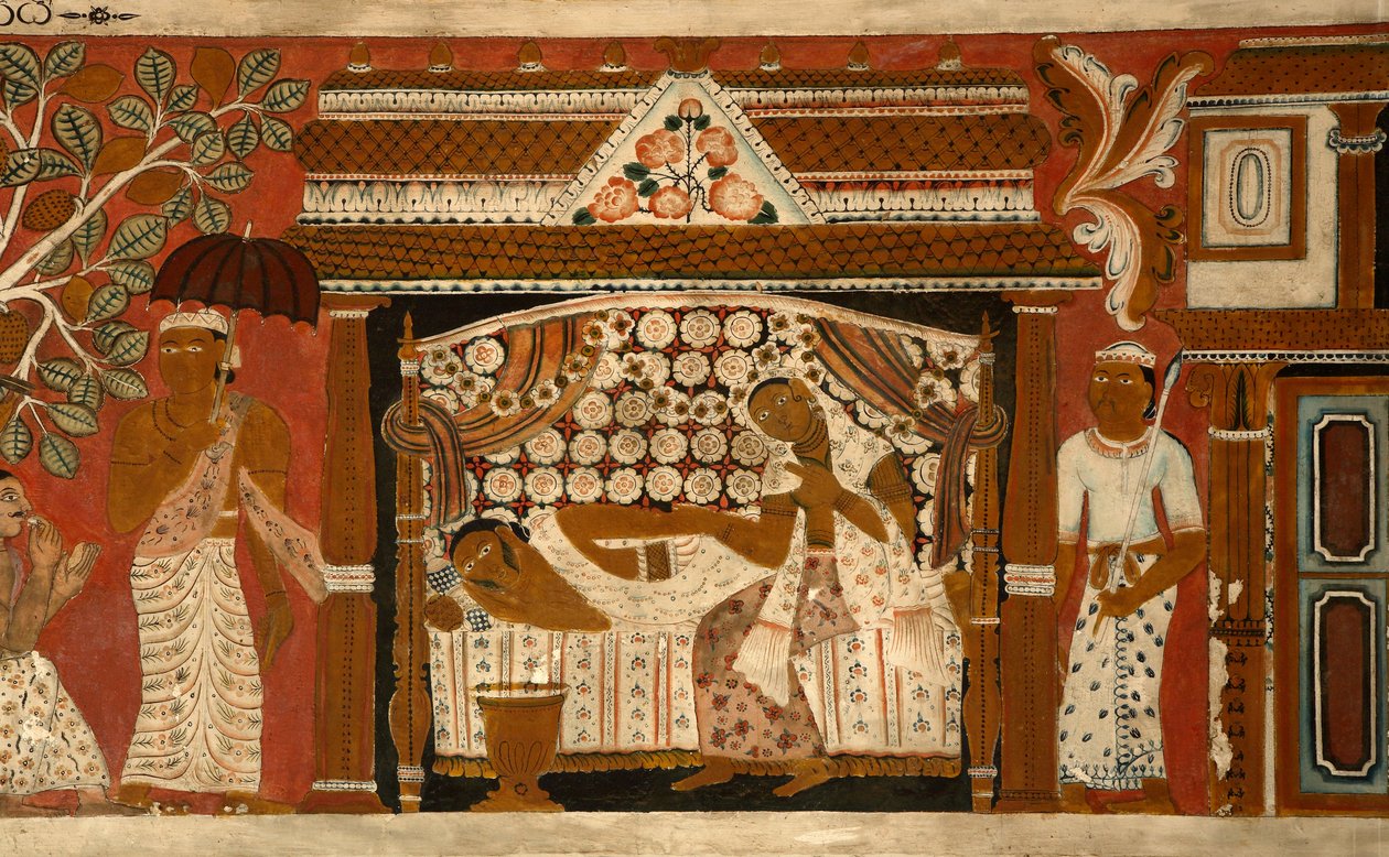 सुभद्रमा मंदिर, देहिवाला (भित्ति) की छवि सभा में दीवार पेंटिंग द्वारा श्रीलंका का स्कूल