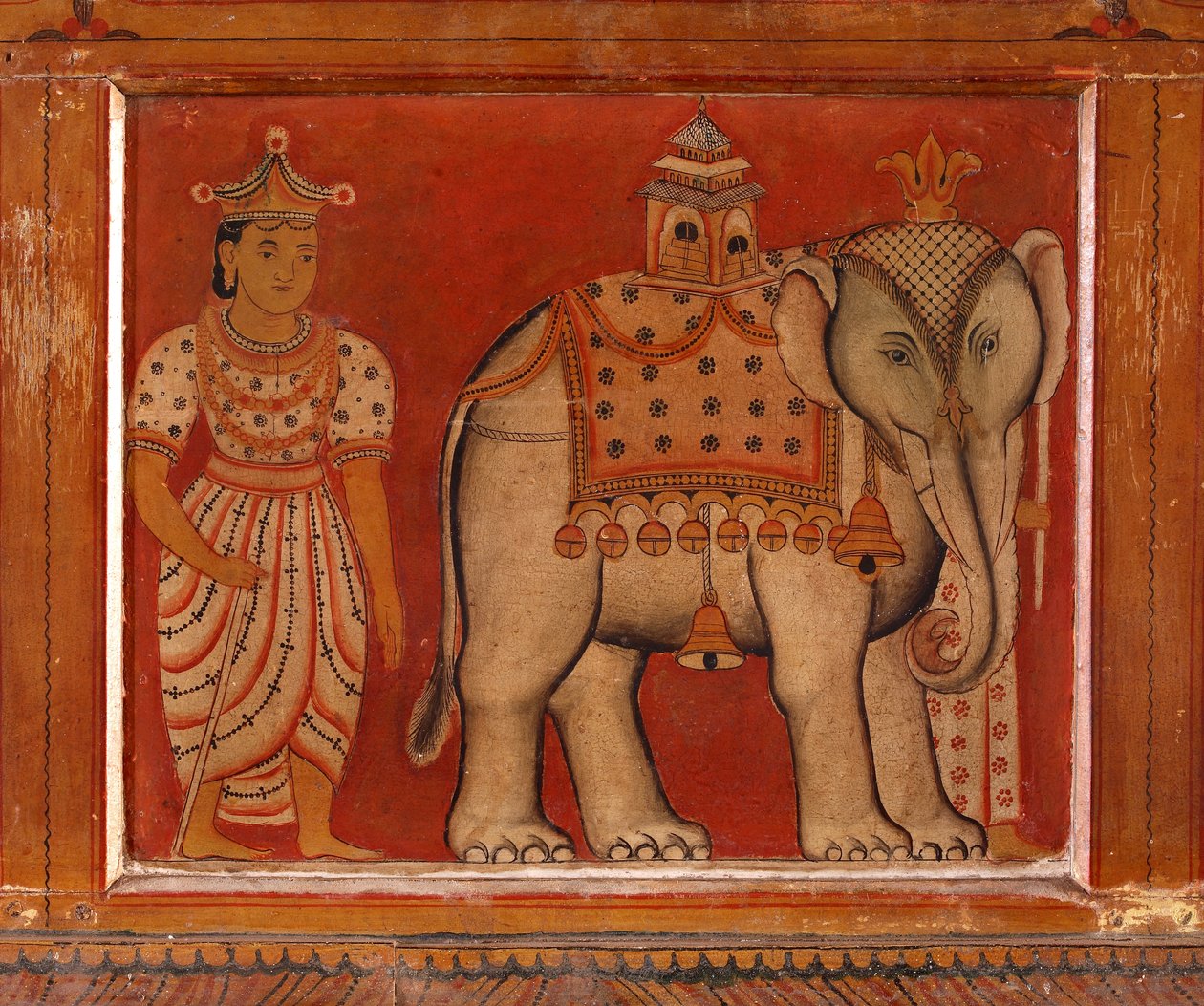 उपधारा मंदिर, हाथीवाला (भित्ति) में एक हाथी की दीवार पेंटिंग द्वारा श्रीलंका का स्कूल