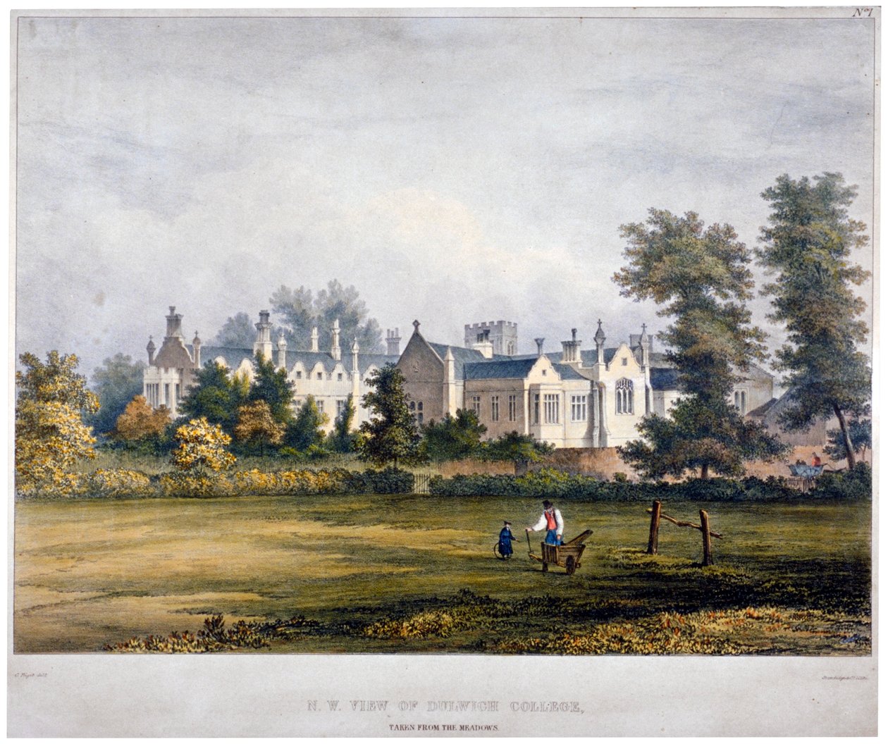 डुलविच कॉलेज, लंदन, c1830 द्वारा स्टैंडिज एंड कंपनी
