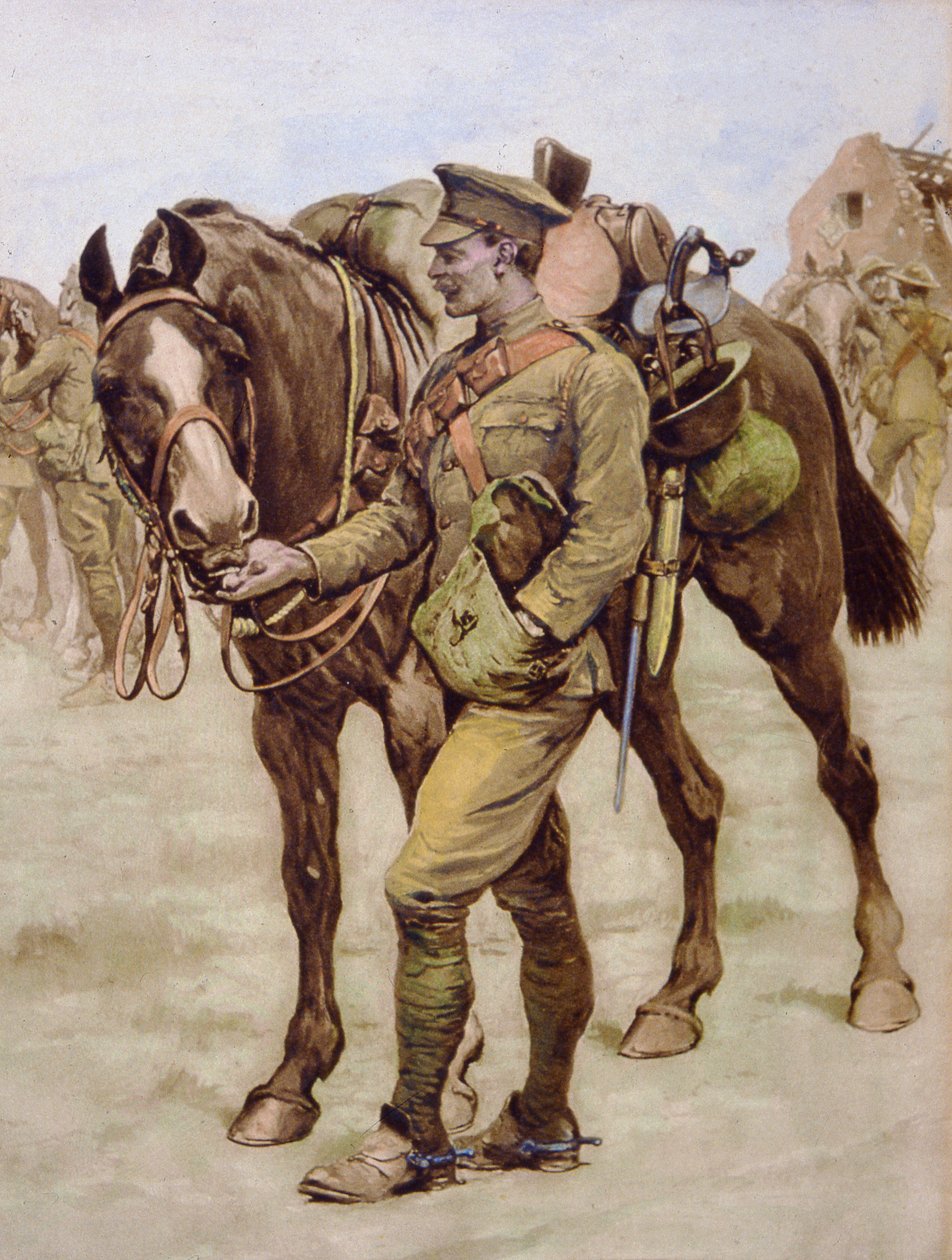 'शेयरिंग राशन' - 'द वॉर इलस्ट्रेटेड' में प्रकाशित, 23 दिसंबर 1916 (कलर लिथो) द्वारा स्टेनली एल (बाद में) लकड़ी