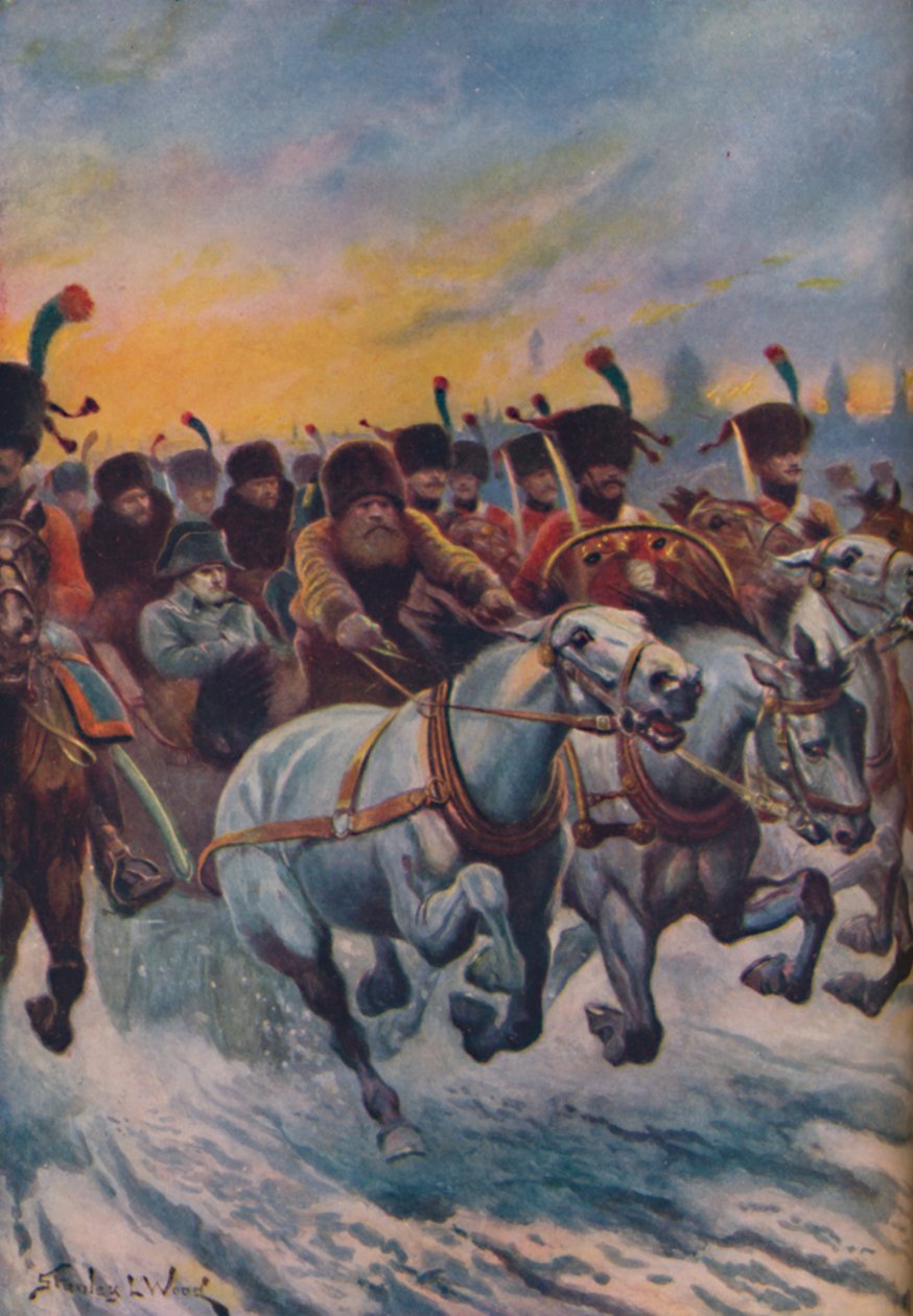 मास्को से रिट्रीट पर नेपोलियन, c1925 द्वारा स्टेनली लेवेलिन वुड