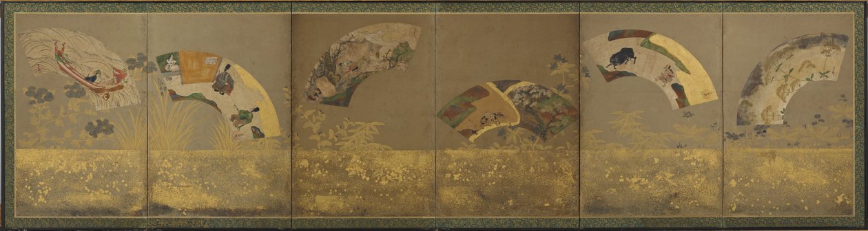 सिक्स फैन पेपर्स: विविध विषय, मोमोयामा या ईदो काल, 1590-1640। द्वारा सोतात्सु