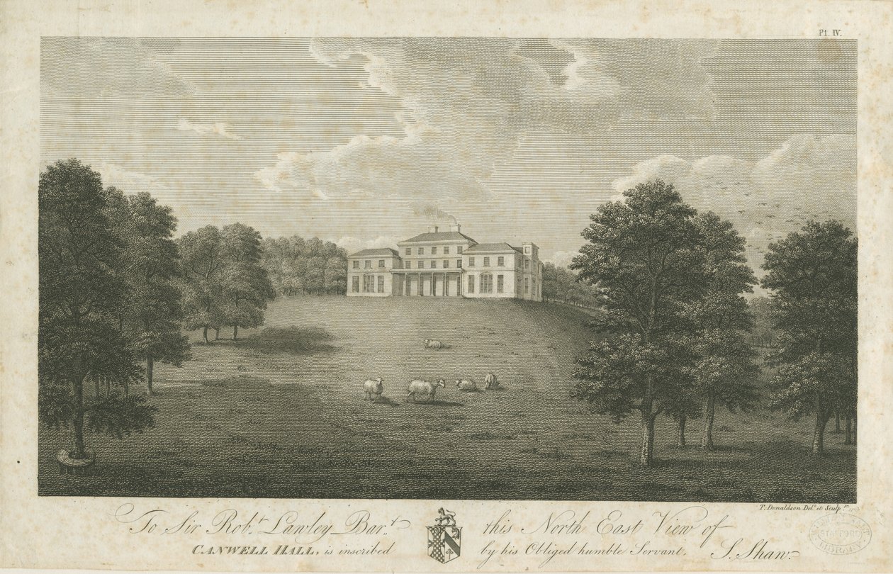 कैनवेल हॉल: उत्कीर्णन, 1797 द्वारा स्टीबिंग शॉ