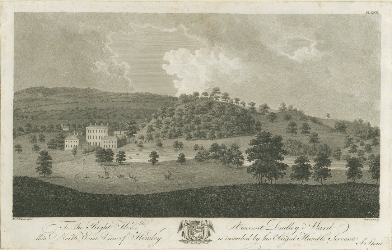हिले हॉल: उत्कीर्णन, एनडी [1762-1798] द्वारा स्टीबिंग शॉ