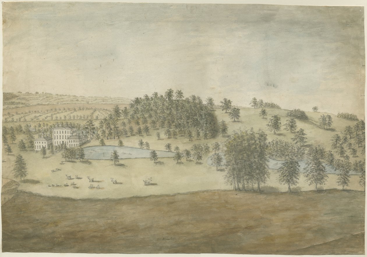 हिले हॉल: वाटर कलर पेंटिंग, एनडी [1762-1798] द्वारा स्टीबिंग शॉ