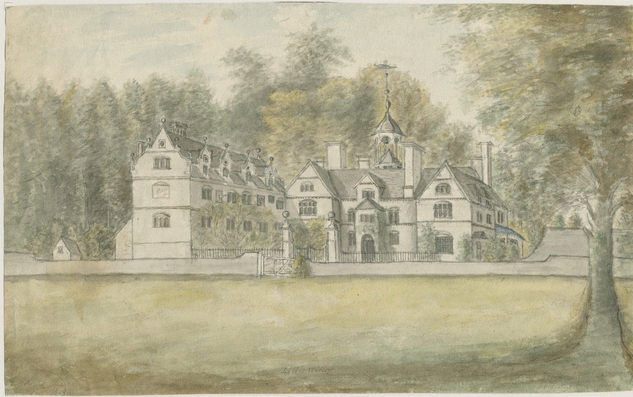 नॉर्टन कैन - लिटिल विर्ली हॉल: वाटर कलर पेंटिंग, एनडी [1762-1802] द्वारा स्टीबिंग शॉ