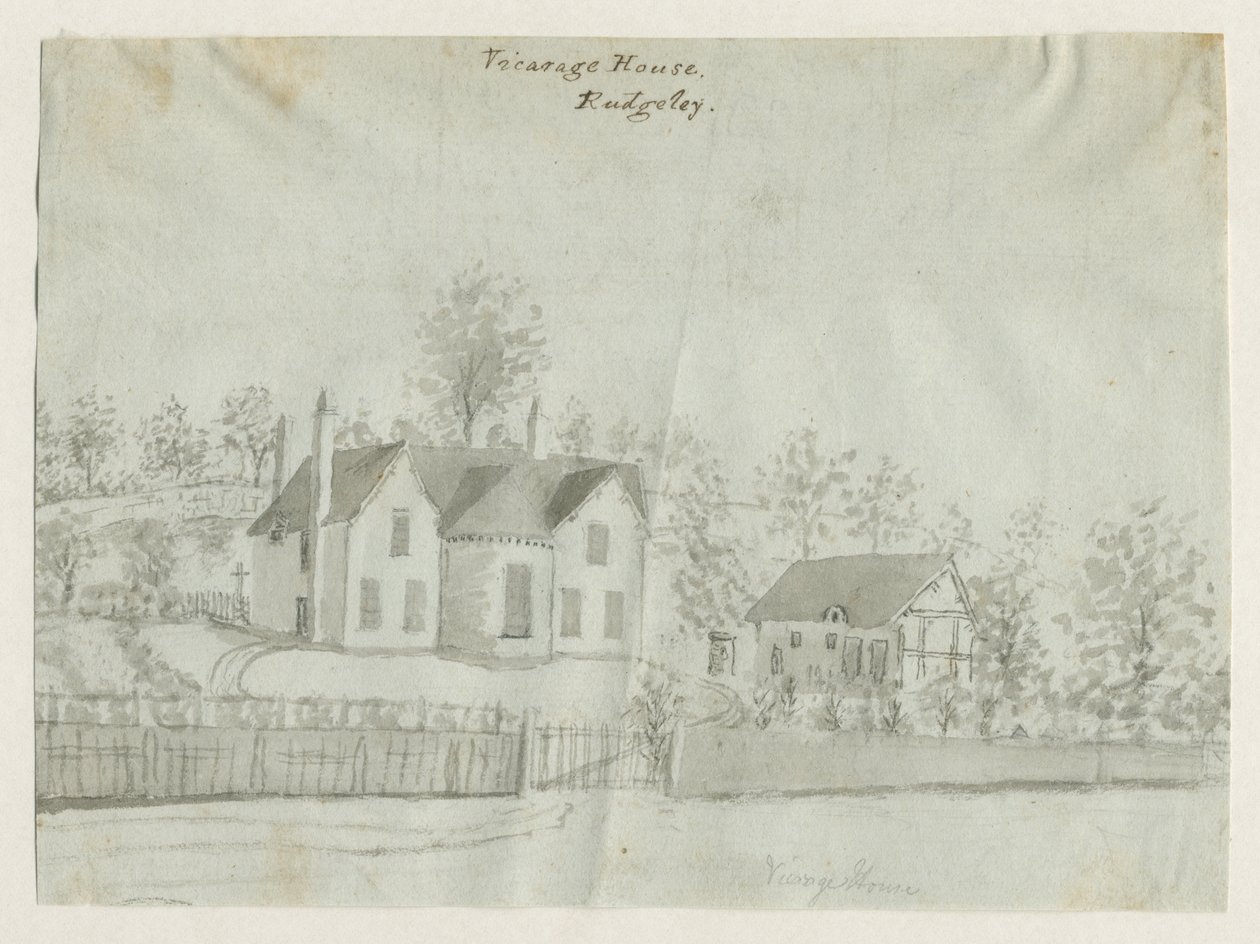 रूजले टाउन - विकरेज: सीपिया वॉश ड्राइंग, एनडी [1762-1802] (ड्राइंग) द्वारा स्टीबिंग शॉ