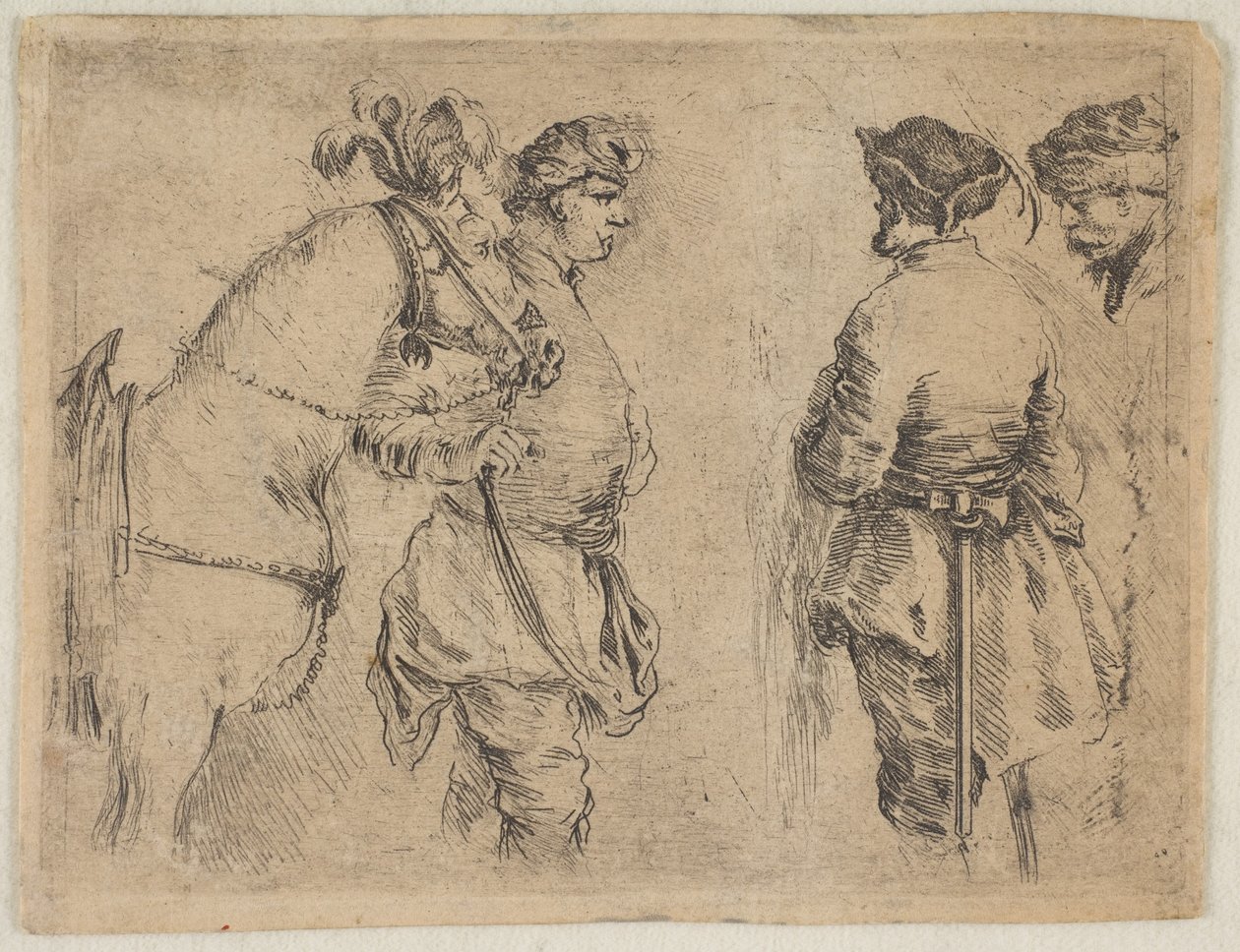 Bridle द्वारा एक पोल होल्डिंग हॉर्स, ca. 1662। द्वारा स्टेफानो डेला बेला