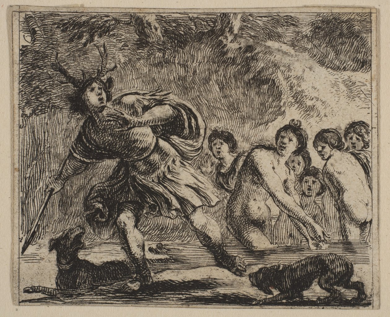 एक्टन, गेम ऑफ माइथोलॉजी जीउ डे ला मिथोलोगी, 1644 से। द्वारा स्टेफानो डेला बेला