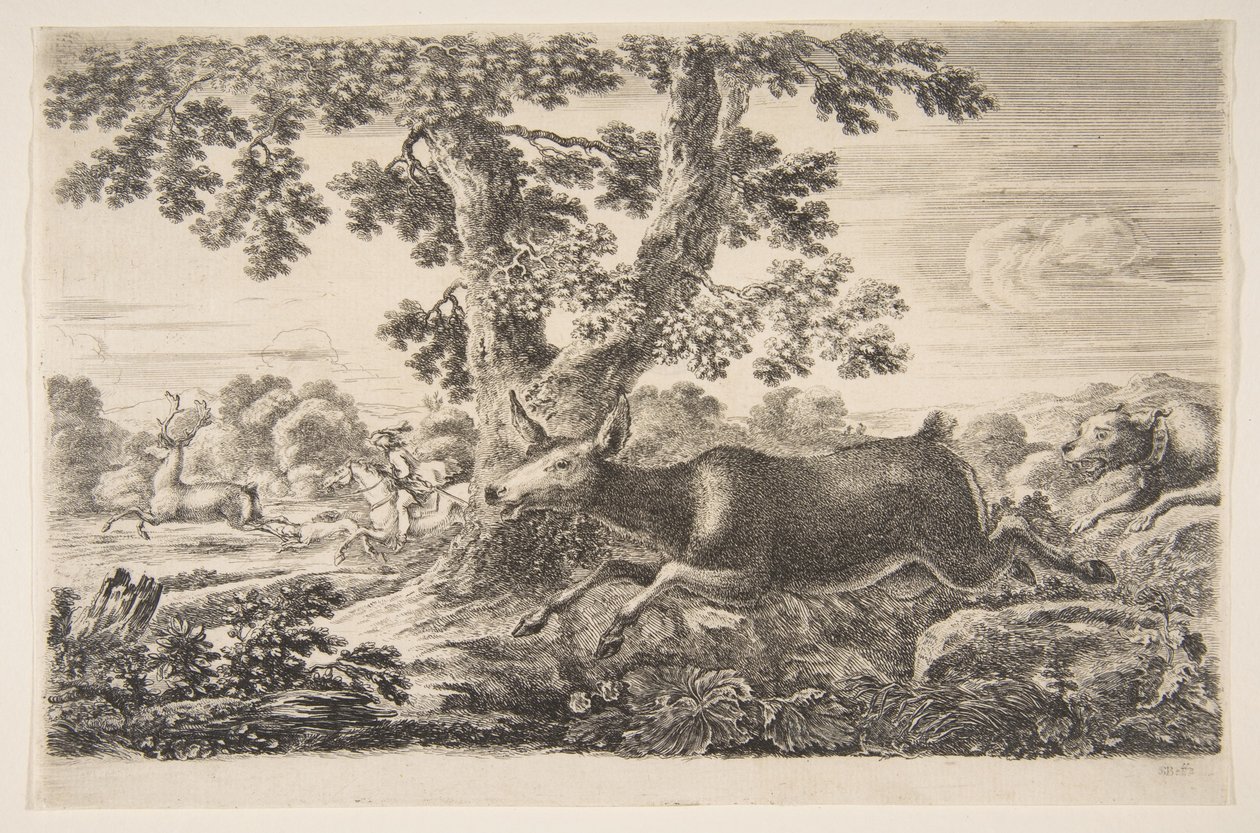 हिरण का शिकार, जानवरों के शिकार से विभिन्न जानवरों के शिकार, सीए। 1654। द्वारा स्टेफानो डेला बेला