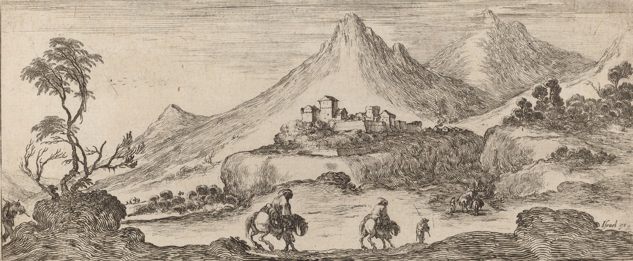 कैसल के साथ लैंडस्केप, 1641। द्वारा स्टेफानो डेला बेला