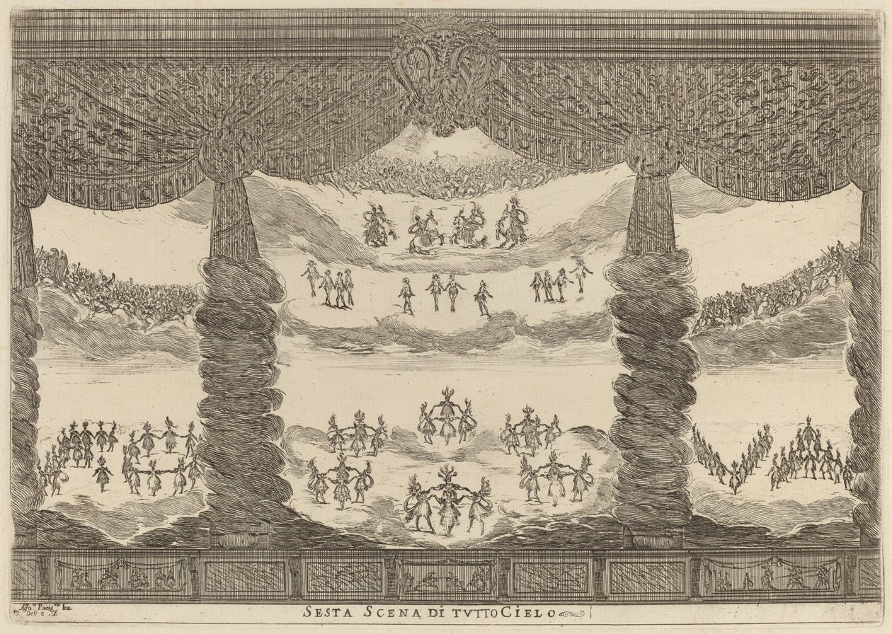 टुट्टो सिएलो का छठा दृश्य, 1637। द्वारा स्टेफानो डेला बेला