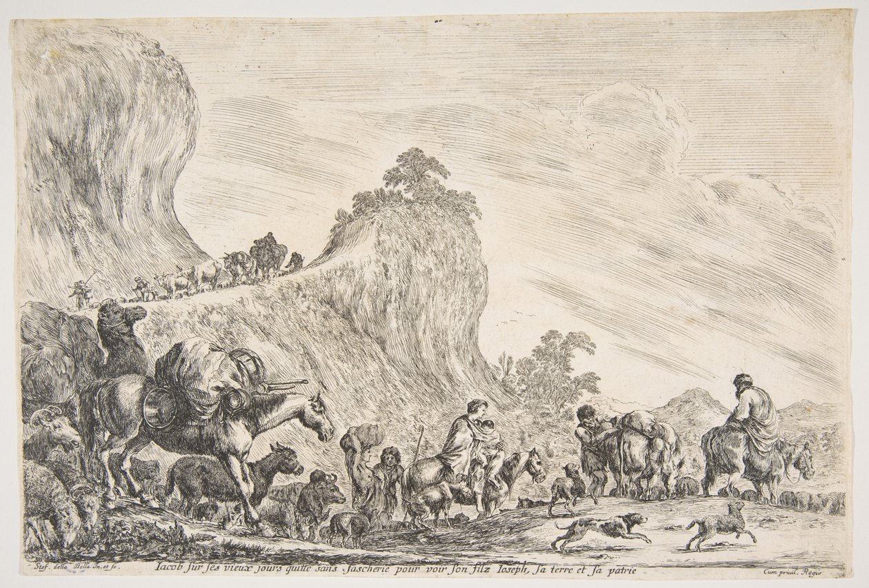 मिस्र में जैकब की यात्रा, ca. 1647। द्वारा स्टेफानो डेला बेला