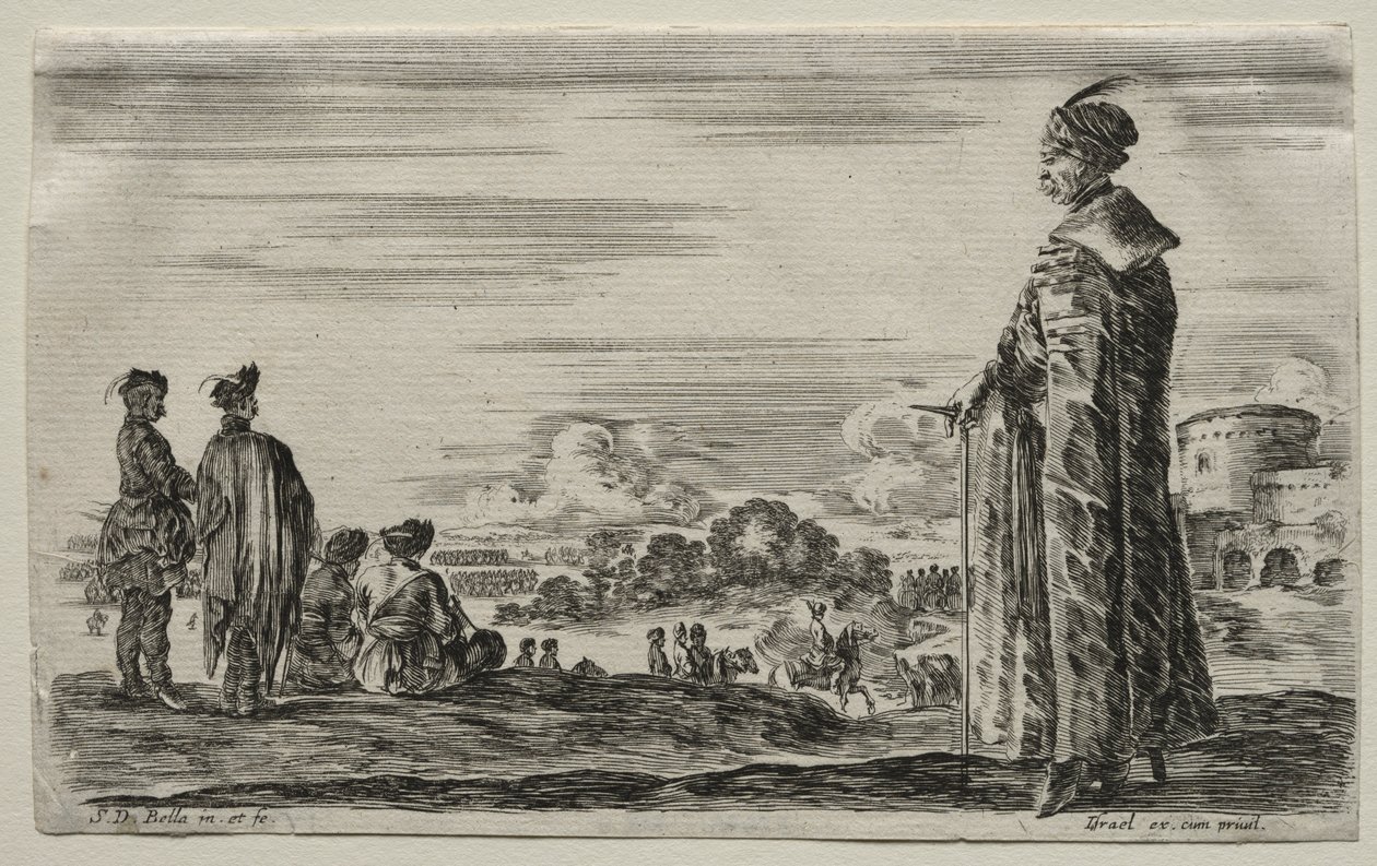 विभिन्न आंकड़े और परिदृश्य: पोलिश जेंटलमेन का एक समूह, 1649। द्वारा स्टेफानो डेला बेला