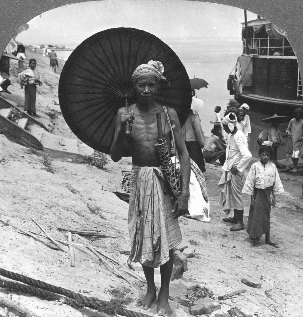 ऊपरी बर्मा के शान लोगों का एक पुराना, 1908 द्वारा स्टीरियो यात्रा सह