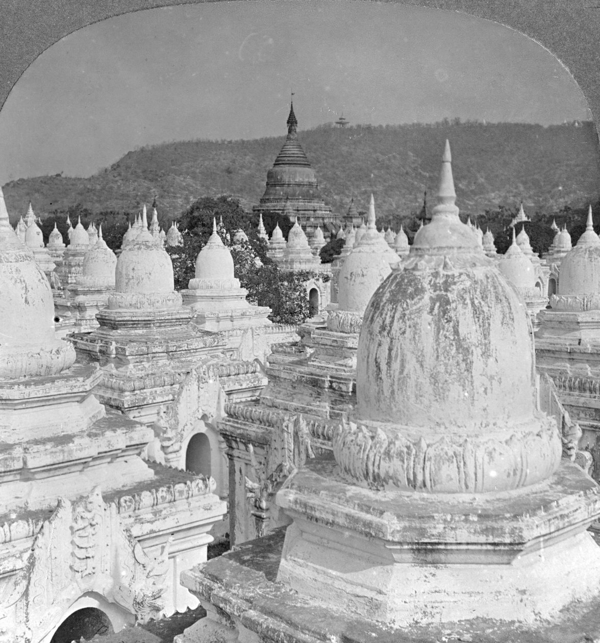 मंडलाय, बर्मा में 1908 में 450 पैगोडाओं की खोज की द्वारा स्टीरियो यात्रा सह