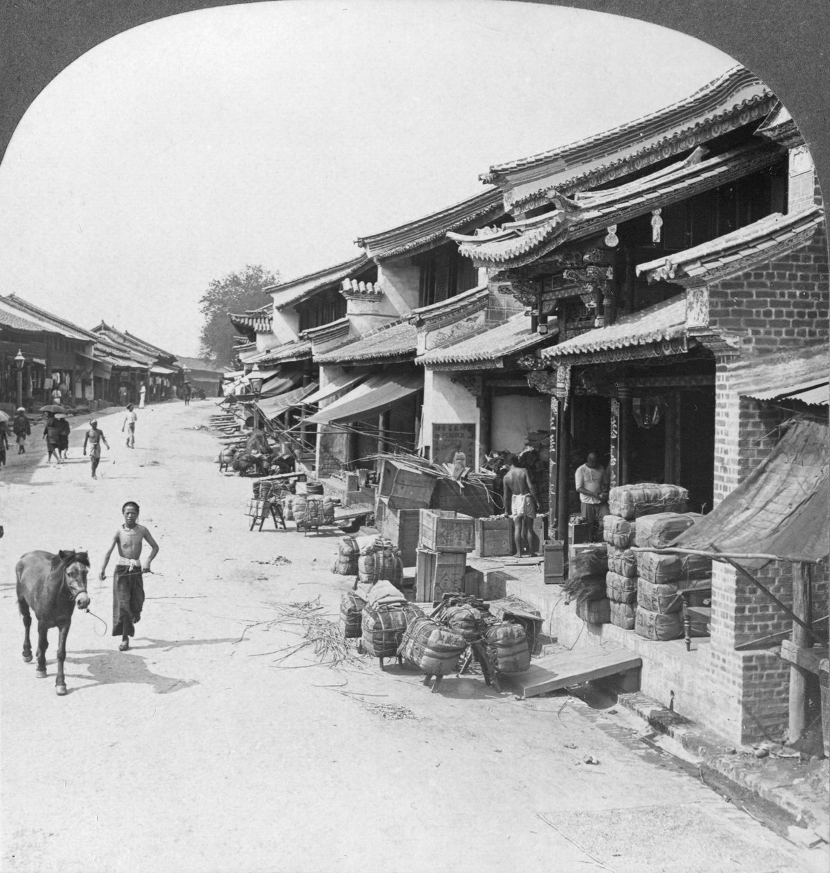 मुख्य व्यवसाय सड़क चीनी क्वार्टर, भामो, बर्मा, 1908 द्वारा स्टीरियो यात्रा सह