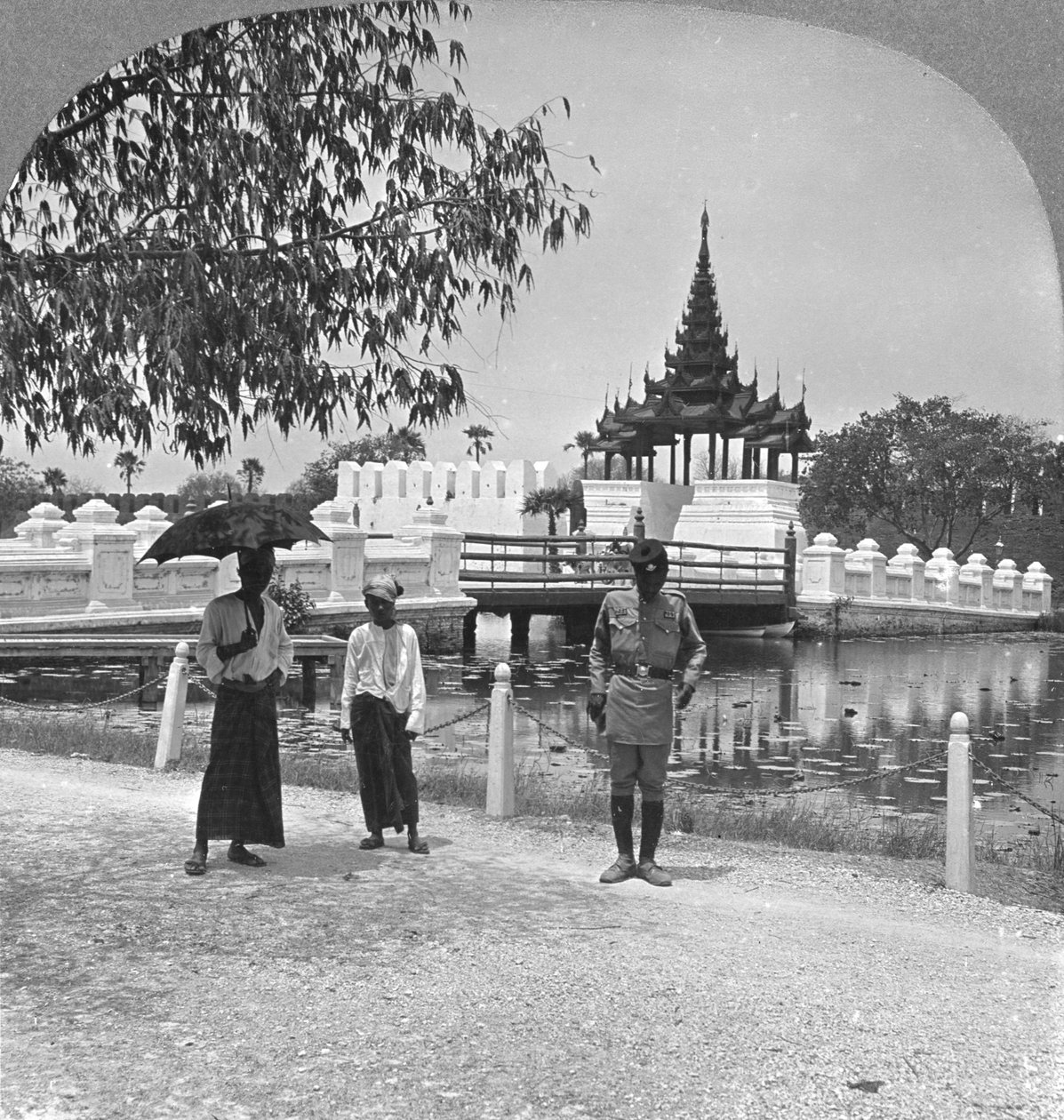 फोर्ट डफ़रिन और रॉयल पैलेस, मंडालय, बर्मा, 1908 का मुख्य प्रवेश द्वार द्वारा स्टीरियो यात्रा सह