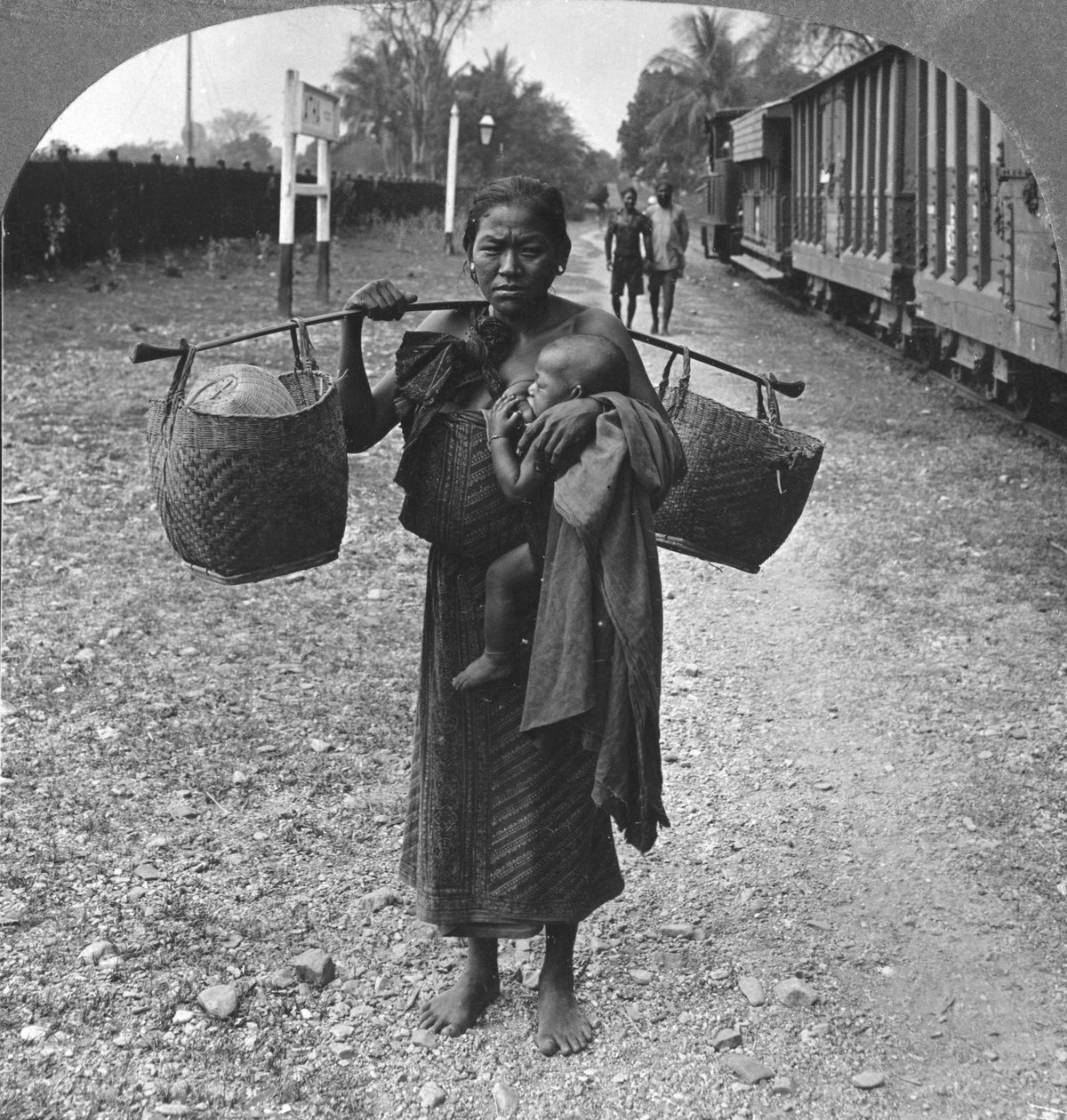शान महिला और बच्चे, अपर बर्मा, 1908 द्वारा स्टीरियो यात्रा सह