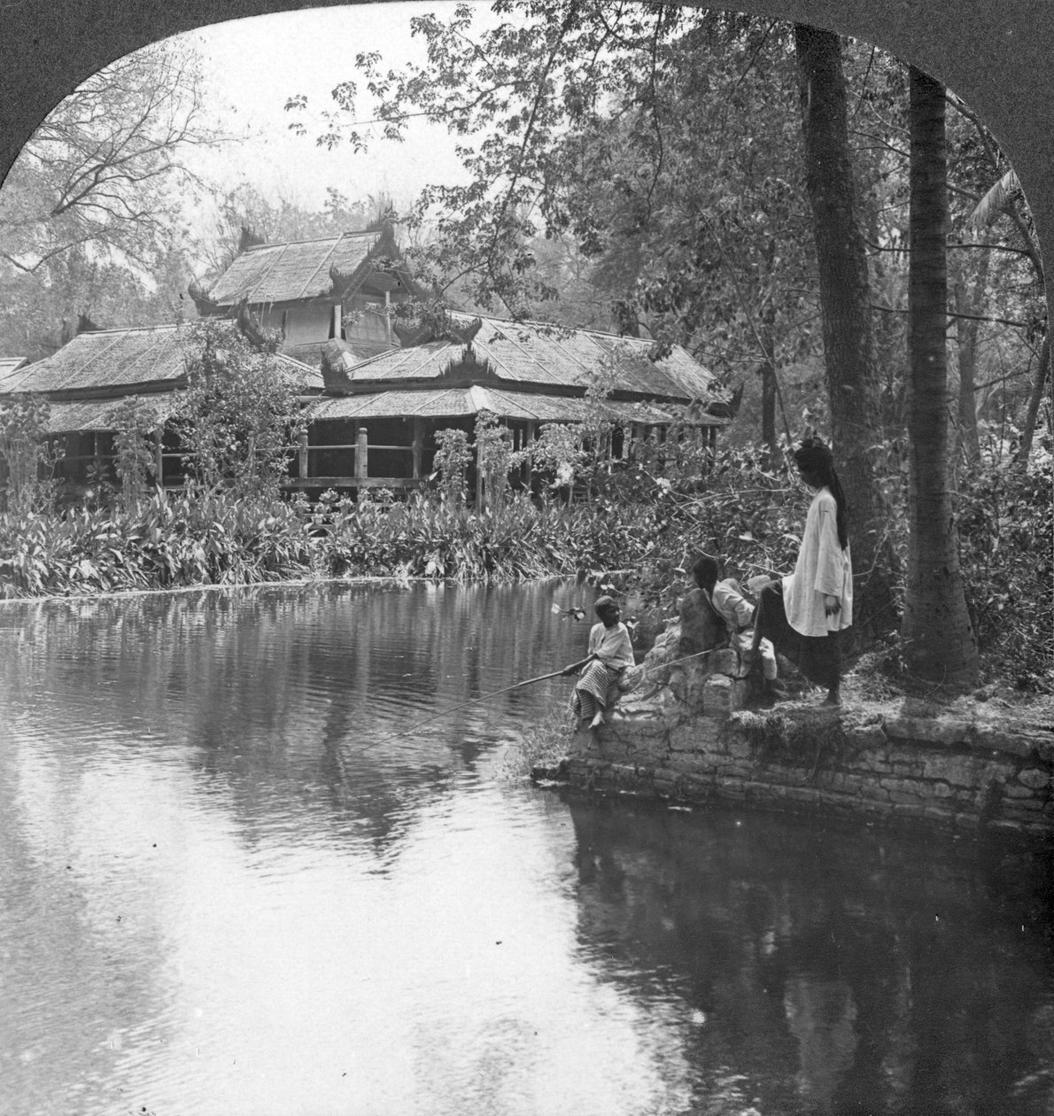 फोर्ट, मंडालय, बर्मा में साउथ गार्डन पैलेस, 1908 द्वारा स्टीरियो यात्रा सह
