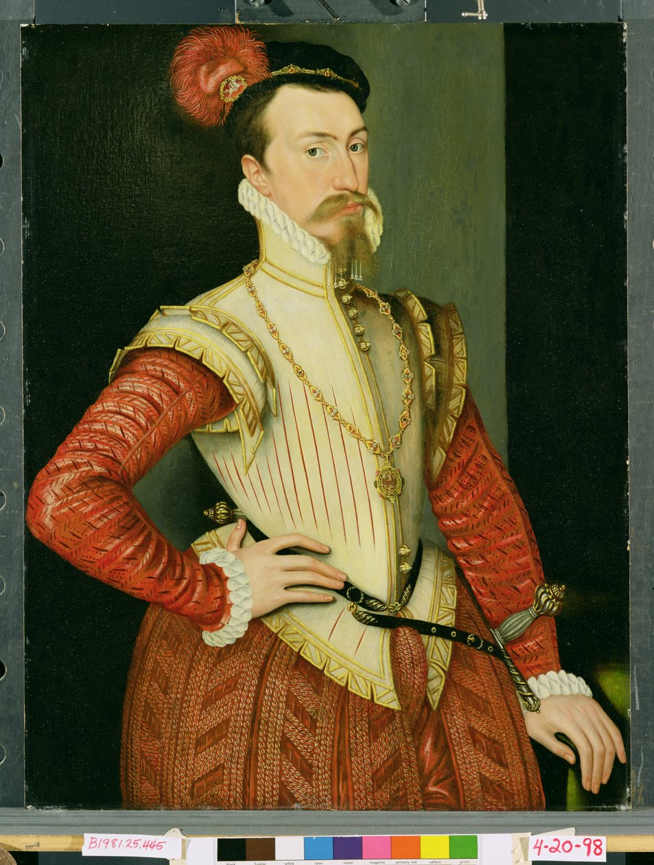 रॉबर्ट डुडले (1532-88) लीसेस्टर का पहला अर्ल, c.1560s द्वारा स्टीवन वैन डेर म्यूलन