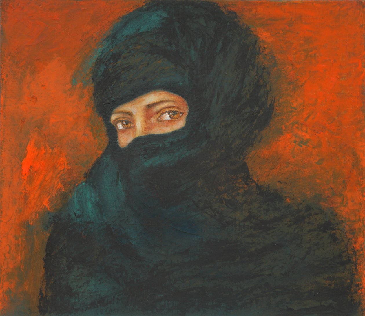 एक काली घूंघट से परेशान बार, 2011 (कागज पर तेल) द्वारा स्टीवी टेलर