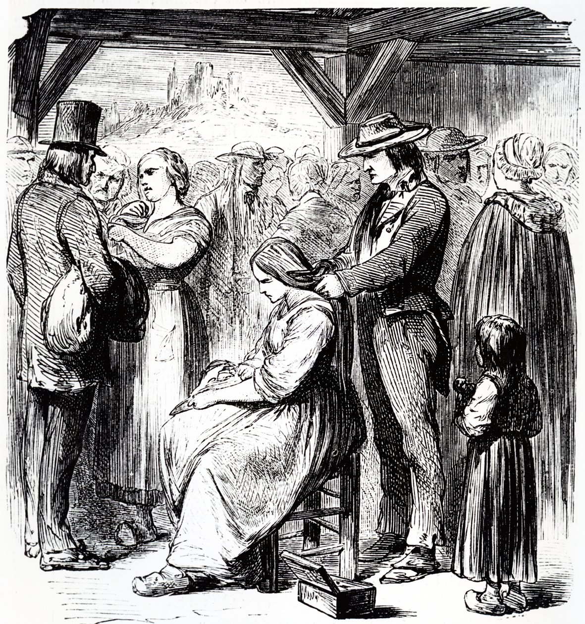 1862 में औवेर्गेन जिले में बालों की बिक्री के लिए मेला द्वारा Steyert