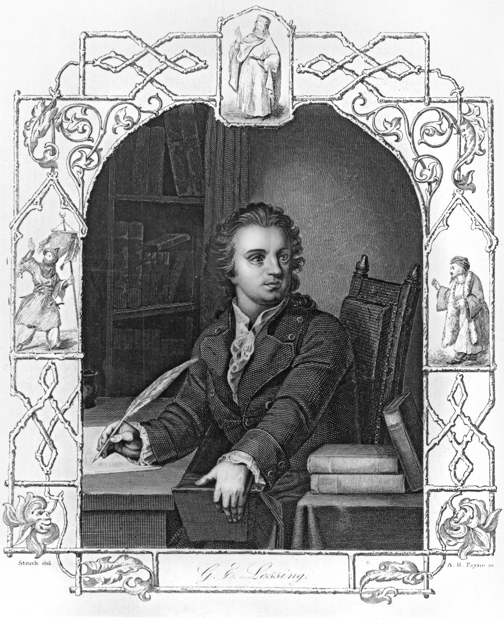 गोथोल्ड एप्रैम लेसिंग (1729-1781) अल्बर्ट हेनरी पेने (1812-1902) द्वारा उत्कीर्ण द्वारा Storck