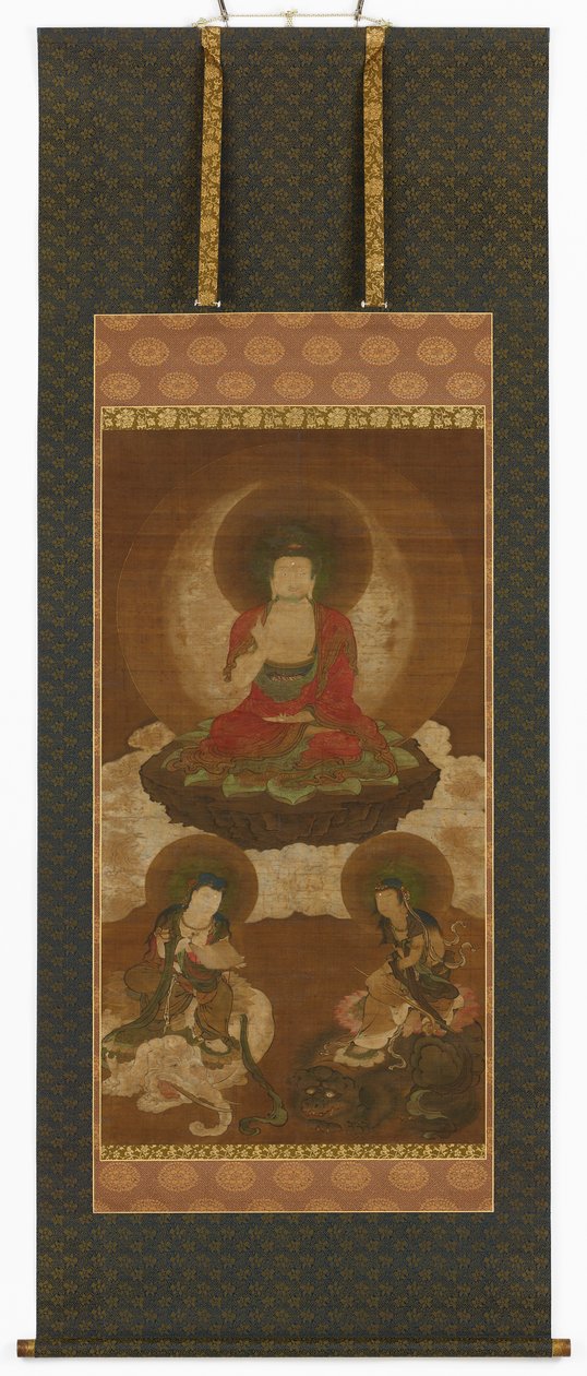 बौद्ध त्रय: शाक्यमुनि, मंजुश्री और सामंतभद्र, ईदो काल, मध्य 17वीं-प्रारंभिक 18वीं शताब्दी। द्वारा सुमियोशी गुकेइ