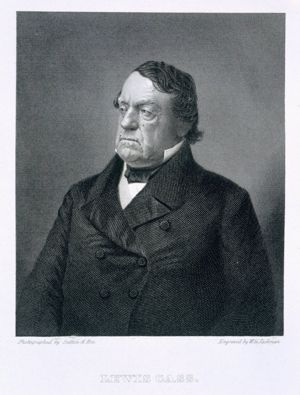एक तस्वीर के बाद विलियम जी जैकमैन (fl.c.1841-60) द्वारा उत्कीर्ण लुईस कैस द्वारा सटन और भाई।
