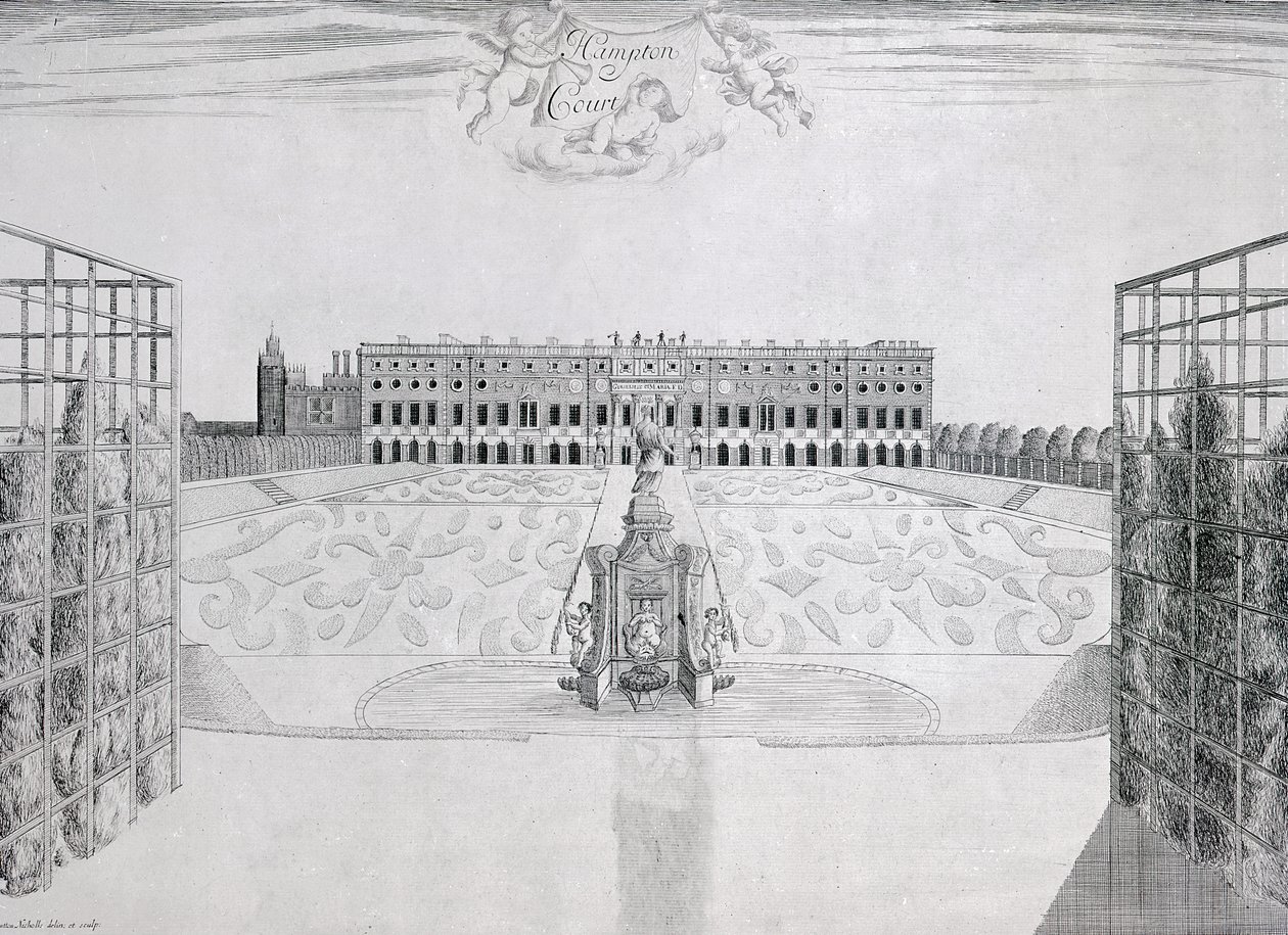 हैम्पटन कोर्ट साउथ फ्रंट, c.1830 द्वारा सटन निकोल्स