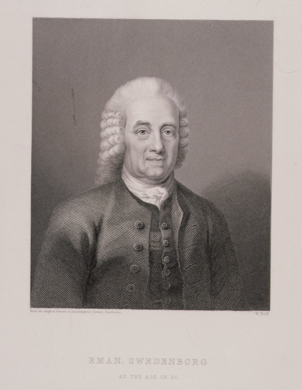 80 वर्ष की आयु में इमानुएल स्वीडनबॉर्ग (1688-1772), ए। फुलार्टन एंड कंपनी द्वारा प्रकाशित, विश्व धर्म से डब्ल्यू। हॉल द्वारा उत्कीर्ण। द्वारा स्वीडिश स्कूल