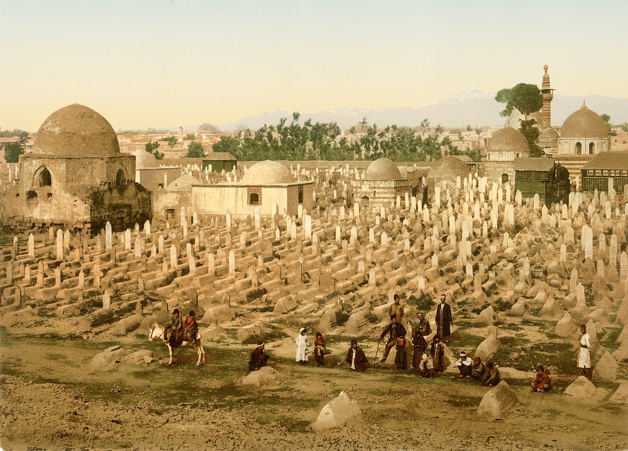 मीदन का कब्रिस्तान, दमिश्क, c.1880-1900 (फोटोक्रोम) द्वारा स्विस फोटोग्राफर