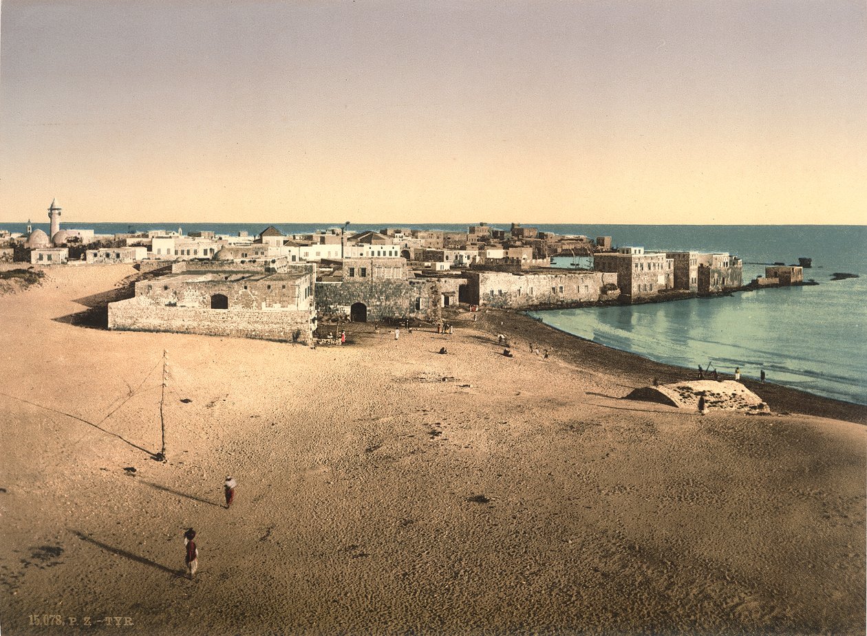 टायर का दृश्य, c.1880-1900 (फोटोक्रोम) द्वारा स्विस फोटोग्राफर