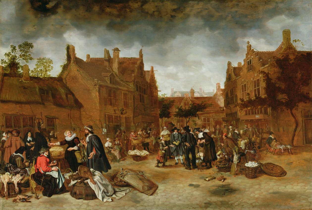 विंटर, 1653 में मार्केटप्लेस द्वारा Sybrandt van Beest
