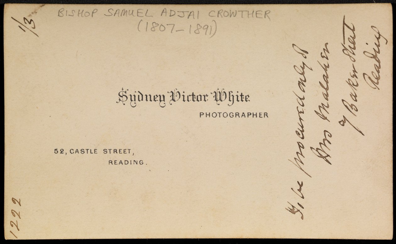 फ़ोटोग्राफ़र की छाप, 1870 (373697 का छंद) (मुद्रित कार्ड) द्वारा सिडनी विक्टर व्हाइट