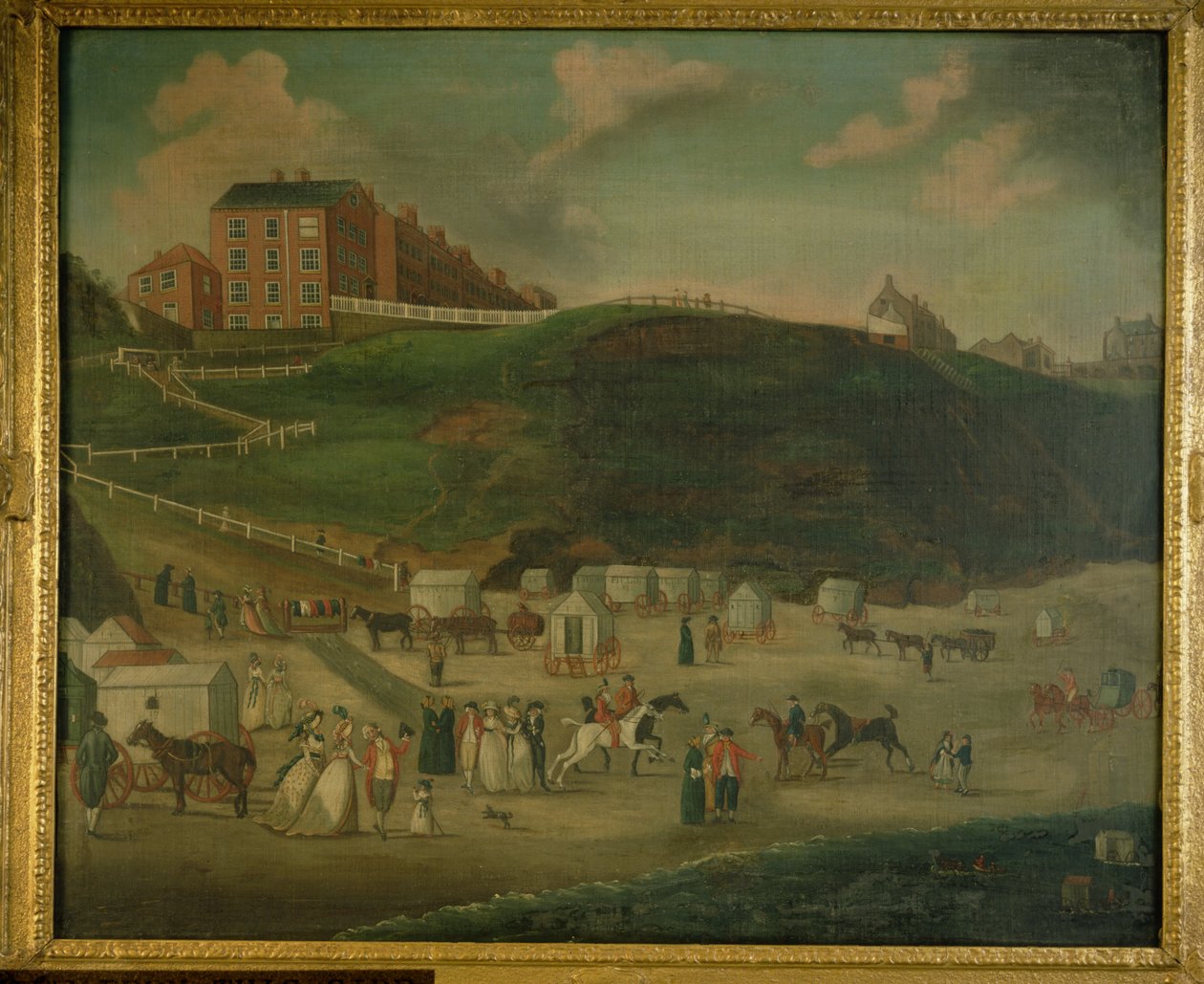 स्कारबोरो समुद्र तट पर हॉलिडेमेकर्स, c.1776 द्वारा टी। रामसे