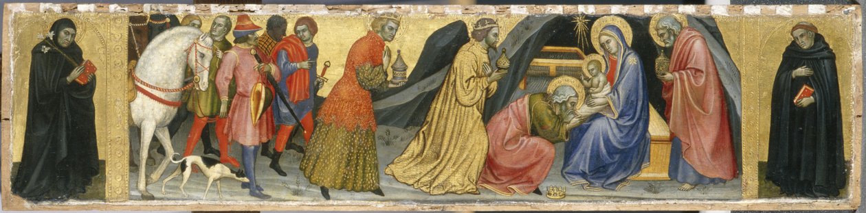 मागी और दो संन्यासी, C.1404 (पोपलर लकड़ी पर तड़का) द्वारा तादेदेव डि बार्टोलो