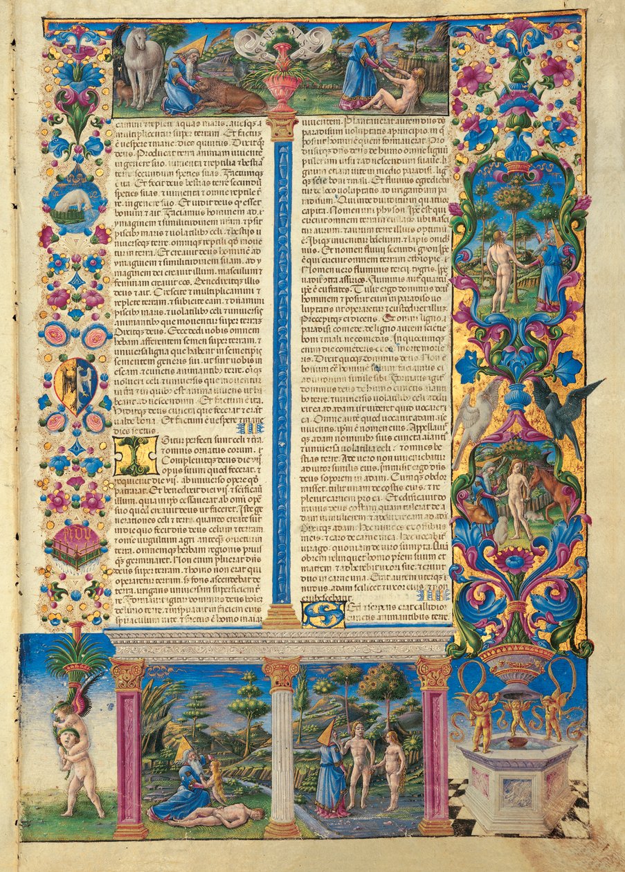 बोर्सो डी एस्टे की बाइबिल, 1455-1461। द्वारा तदेदेव क्रिवल्लि